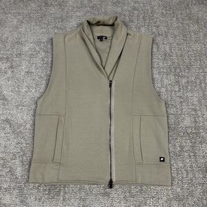 Fundamental Coast Zip Front Kelly Vest Womens Medium Sweatshirt Shawl Collar Tan